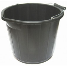 Black PVC Builders Bucket 15 Litre